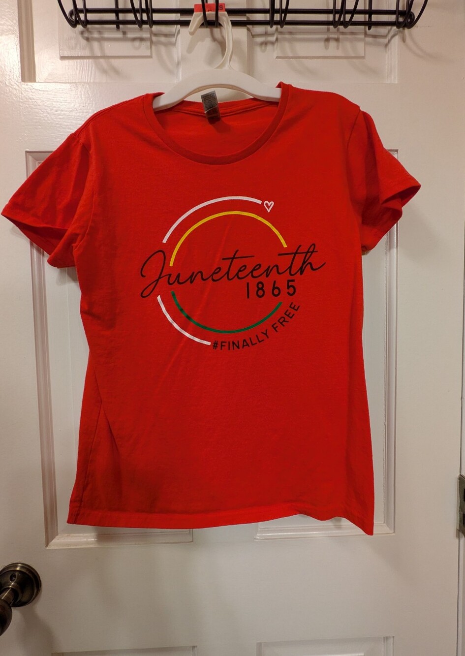 Gildan Red Juneteenth 1865 Graphic Tee with Multicolor Accents